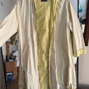 Light Cream Trench Coat with Yellow Lining by Oska